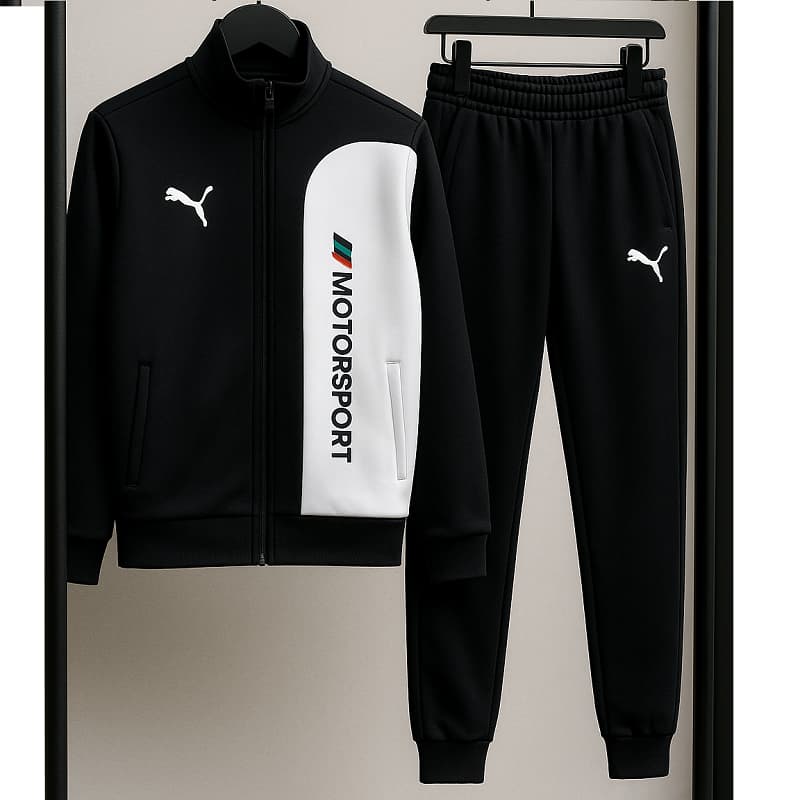 ست سوییشرت شلوار مردانه مشکی مدل MotorSport